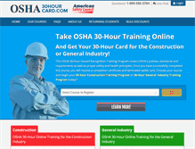 Tablet Screenshot of osha30hourcard.com